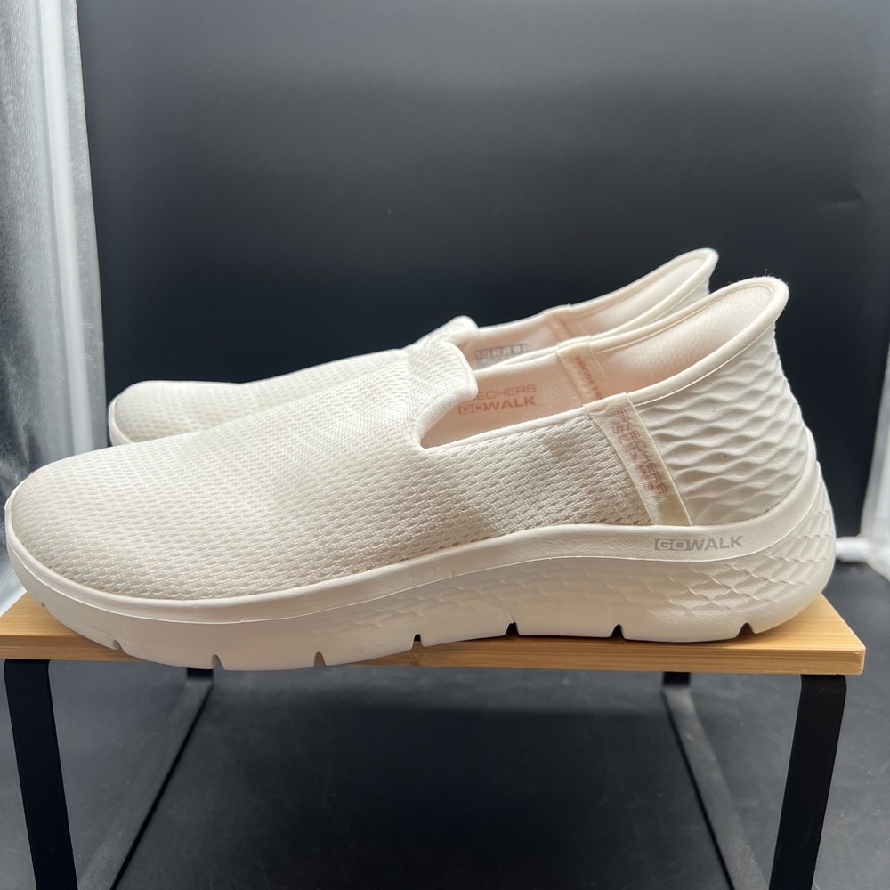 Skechers Go Walk Slip-On Athletic Shoes in Light Cream/White